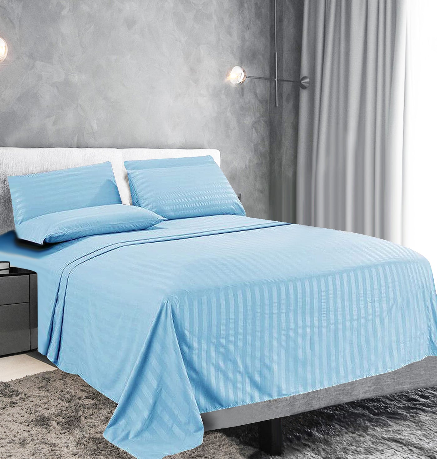 Danjor Linens Queen Size Bed Sheets Set - 1800 Series - Spa Blue